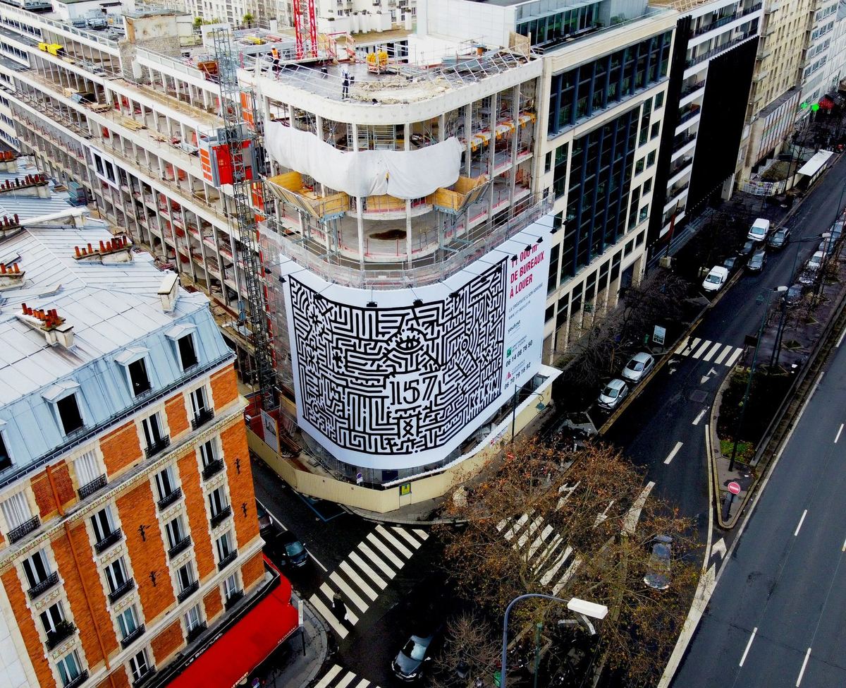 Fresque monumentale 157 Avenue Charles-de-Gaulle par Kelkin, 420m²